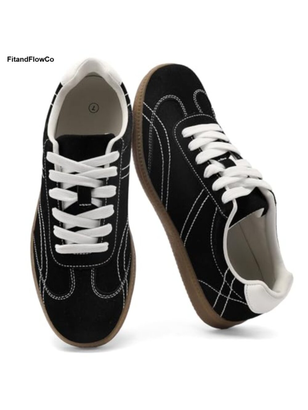 Retro Suede Fashion Sneakers Memory Foam Lace-Up Walking Shoes